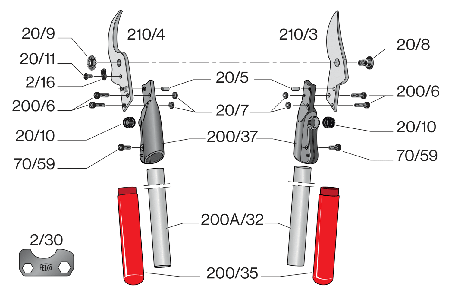 Spare parts for Felco 210A-50