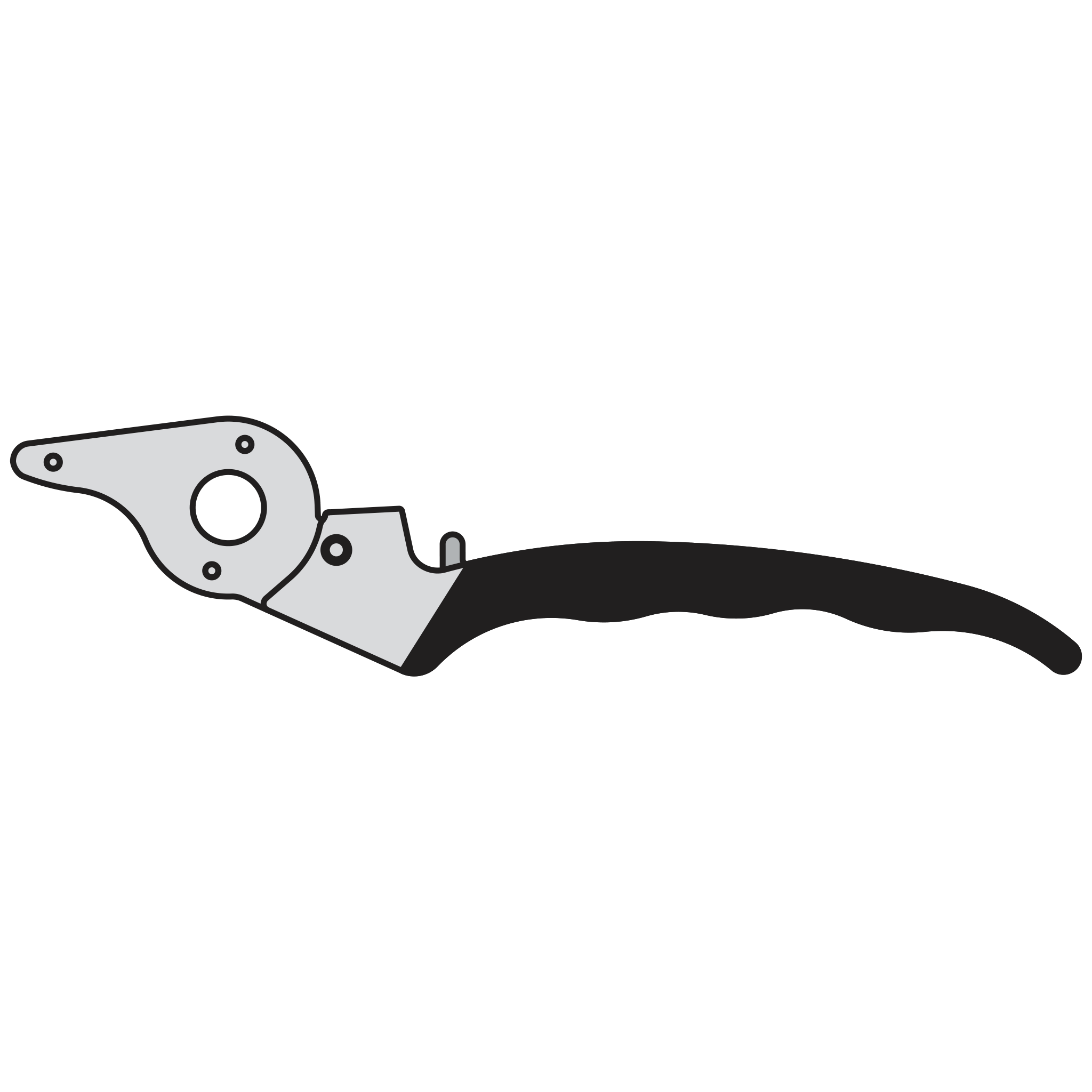 2/1 Complete handle assembly without blade - Product - Main View