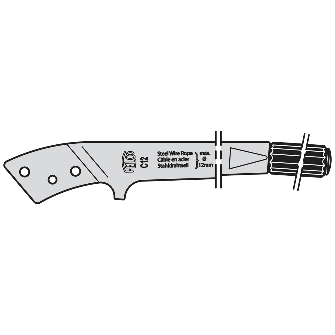 C16/2 Handle with grip and pin - Product - Main View