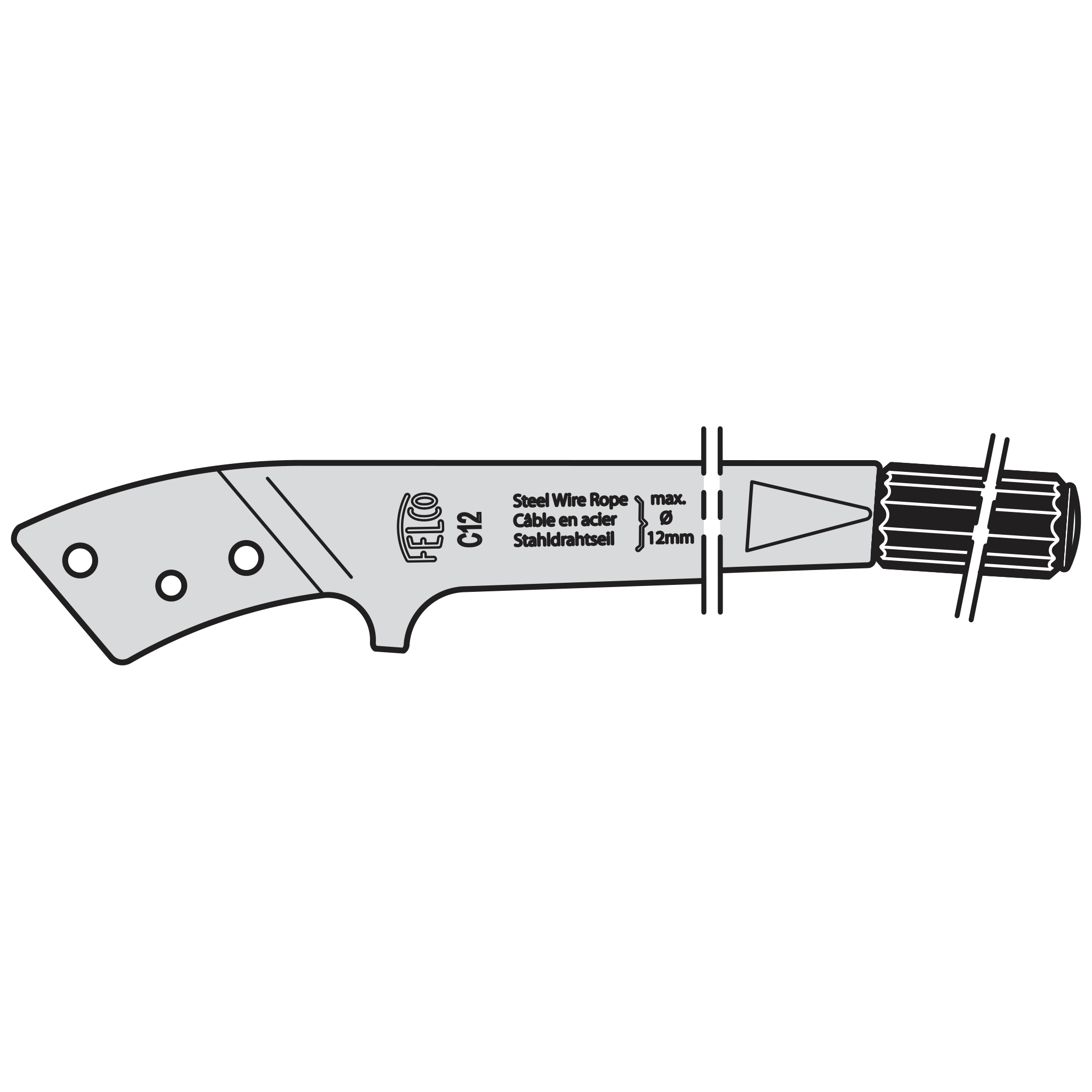 C12/2 Handle with grip and pin - Product - Main View