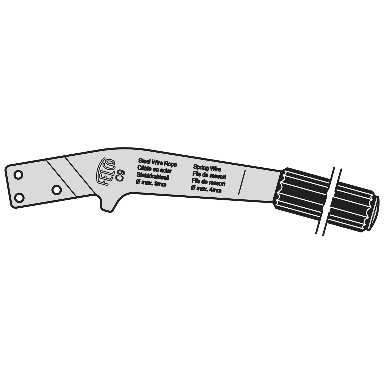 C9/2 Handle with grip and pin - Product - Main View