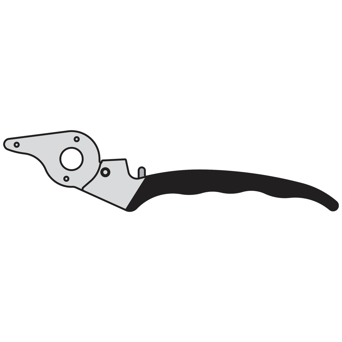 2/1 Complete handle assembly without blade - Product - Main View